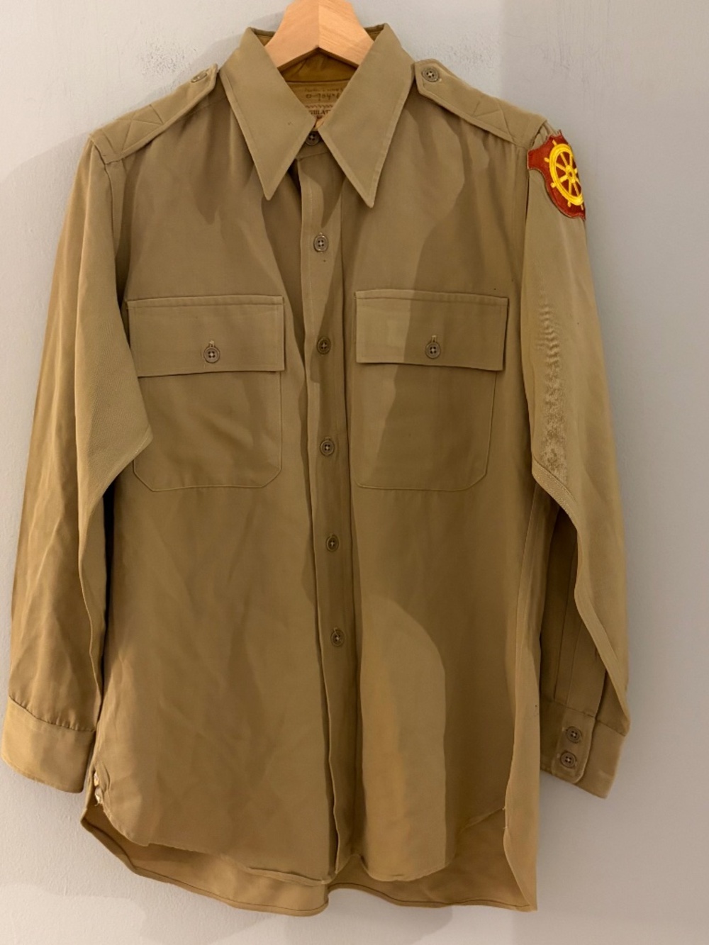 WWII khaki us military dress shirt